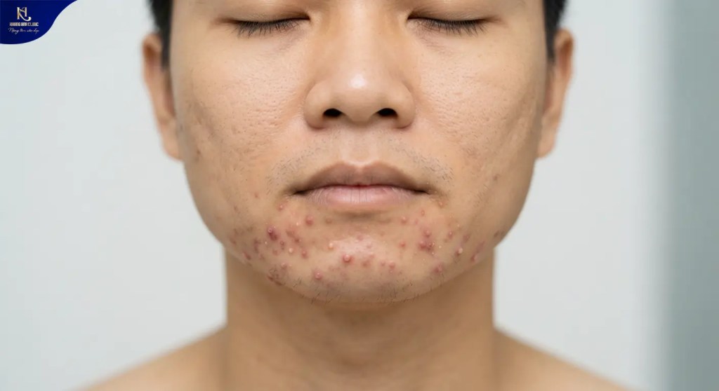 Nguyên nhân gây mụn nội tiết ở cằm nam