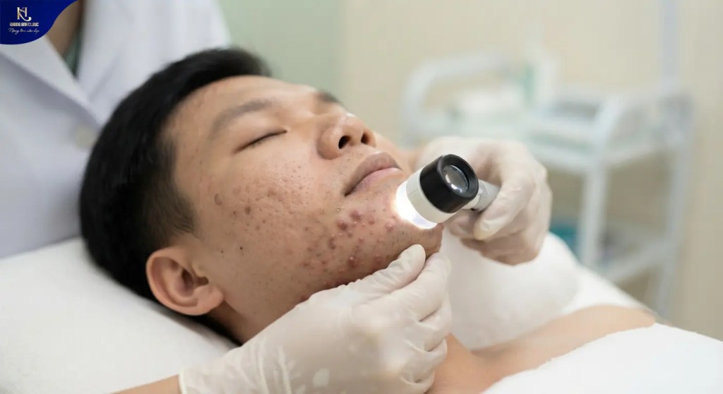Mụn nội tiết ở cằm nam